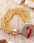 Orange Carnelian Golden Chain Bracelet