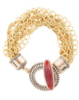 Orange Carnelian Golden Chain Bracelet