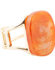 Orange Carnelian Golden Cuff Bracelet
