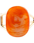 Orange Carnelian Golden Cuff Bracelet