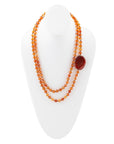 Orange Carnelian Knotted Necklace