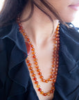 Orange Carnelian Knotted Necklace