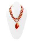 Orange Carnelian Statement Golden Necklace