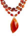 Orange Carnelian Statement Golden Necklace