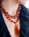 Orange Carnelian Statement Golden Necklace