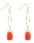 Orange Coral Cream Earrings
