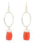 Orange Coral Cream Earrings