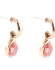 Orange Sponge Coral and Golden Half Hoop Earrings