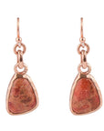 Orange Sponge Coral Earrings - Copper