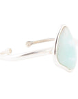 Organic Blue Larimar and Sterling Silver Cuff Bracelet