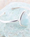 Organic Blue Larimar and Sterling Silver Cuff Bracelet