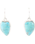 Organic Turquoise and Sterling Silver Drop Earrings