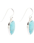 Organic Turquoise and Sterling Silver Drop Earrings