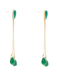Palios Green Onyx Cascade Post Earrings