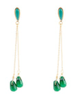Palios Green Onyx Cascade Post Earrings