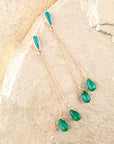 Palios Green Onyx Cascade Post Earrings