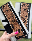 Panhandle Tooled Leather Cowhide Wallet