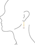 Peaceful Pastel Drop Earrings - Pink & Yellow
