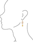 Peach Aventurine and Yellow Jade Drop Earrings