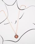 Peach Aventurine Pendant and Rose Gold Necklace