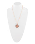 Peach Aventurine Pendant and Rose Gold Necklace