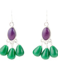 Peacock Purple Agate Drop Earrings