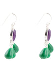 Peacock Purple Agate Drop Earrings