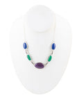 Peacock Purple Agate Multistone Necklace