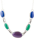 Peacock Purple Agate Multistone Necklace