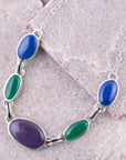 Peacock Purple Agate Multistone Necklace