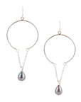 Pearl and Sterling Silver Chain Earrings