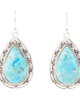 Perfect Blue Turquoise Sterling Silver Drop Earrings