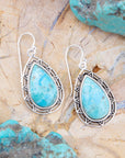 Perfect Blue Turquoise Sterling Silver Drop Earrings