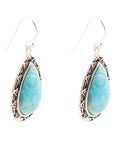 Perfect Blue Turquoise Sterling Silver Drop Earrings