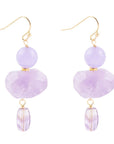 Purple Periwinkle Amethyst Golden Drop Earrings