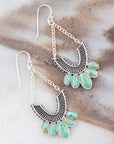 Phantom Turquoise and Sterling Silver Chandelier Earrings