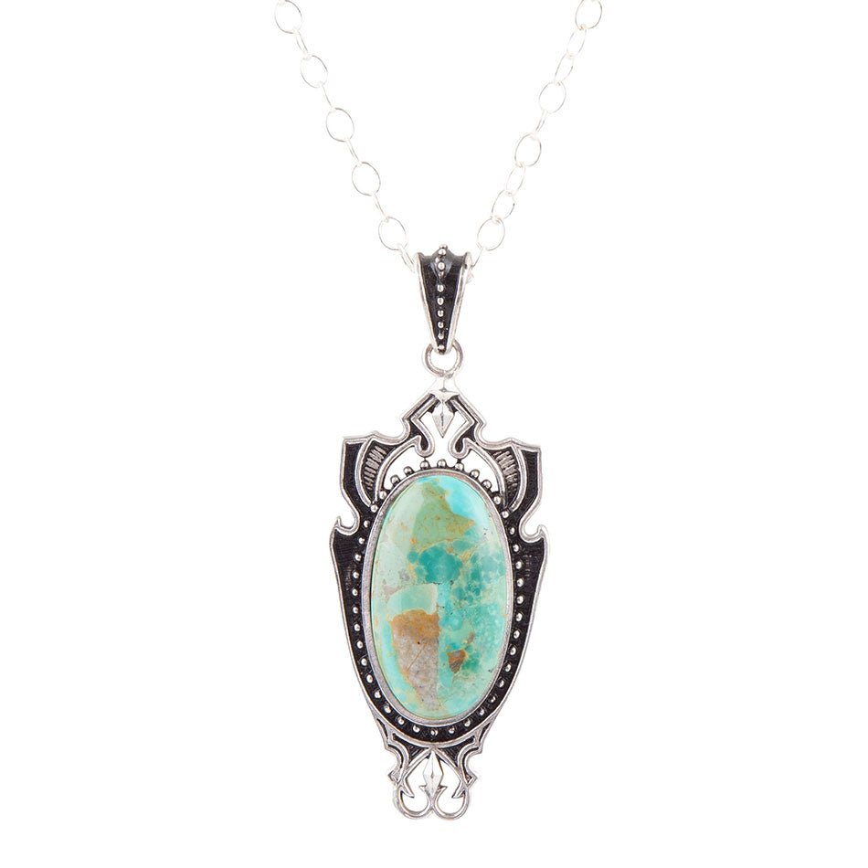 Phantom Turquoise and Sterling Silver Pendant Necklace