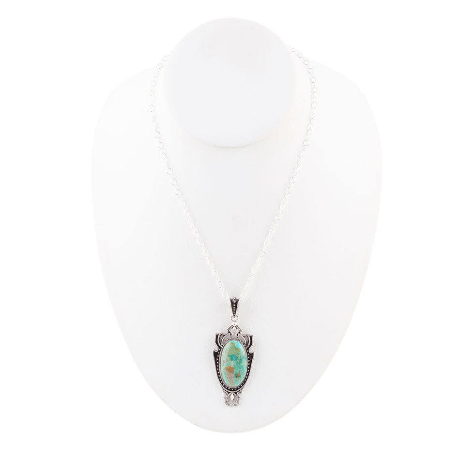 Phantom Turquoise and Sterling Silver Pendant Necklace