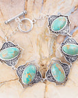 Phantom Turquoise and Sterling Silver Toggle Bracelet