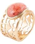 Pharoah Orange Sponge Coral and Golden Bronze Ring