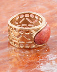 Pharoah Orange Sponge Coral and Golden Bronze Ring
