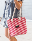 Striped Canvas Tote Bag