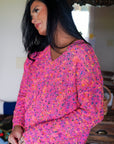 Liana Spots Knitted V Neck Casual Sweater