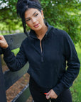 Vivienne Zip Up Stand Collar Ribbed Thumbhole Sleeve Sweatshirt