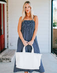 Presley Fray Canvas Tote
