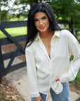 Kai Textured Buttoned Turn Down Collar