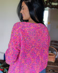 Liana Spots Knitted V Neck Casual Sweater