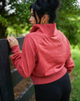 Vivienne Zip Up Stand Collar Ribbed Thumbhole Sleeve Sweatshirt