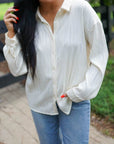 Kai Textured Buttoned Turn Down Collar