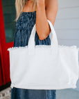 Presley Fray Canvas Tote